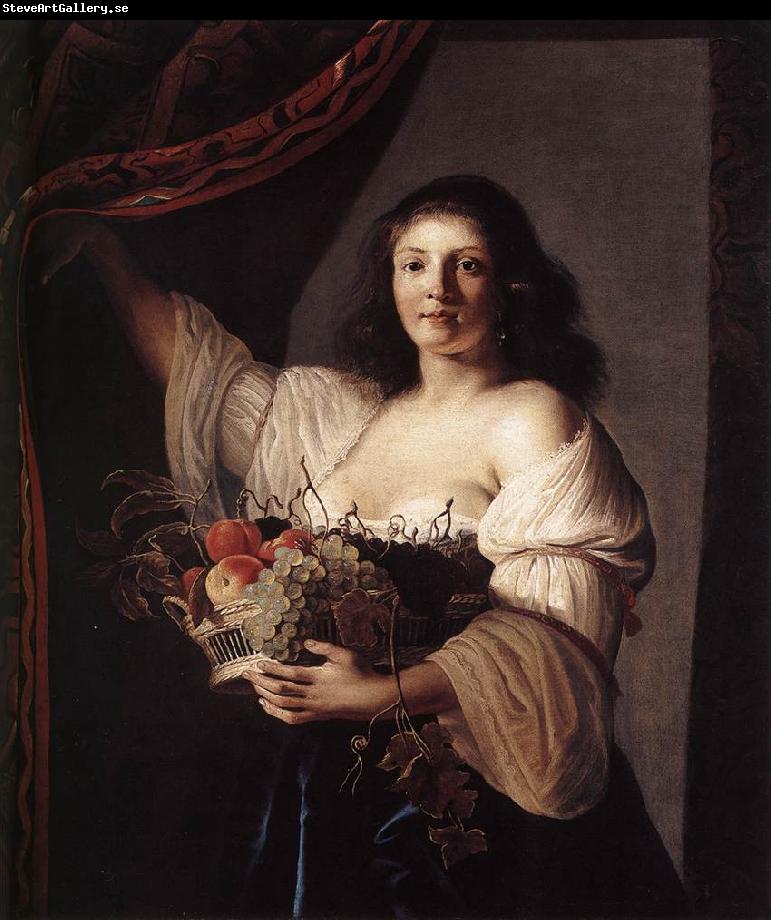 COUWENBERGH, Christiaen van Woman with a Basket of Fruit fgf